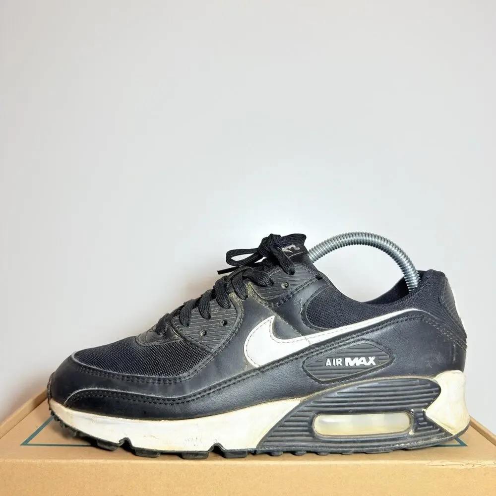 Nike Air Max 90 Mens Size 9.5 Black White Gray Casual Walking Shoes Sneakers